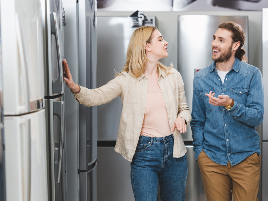 couple shopping for appliances