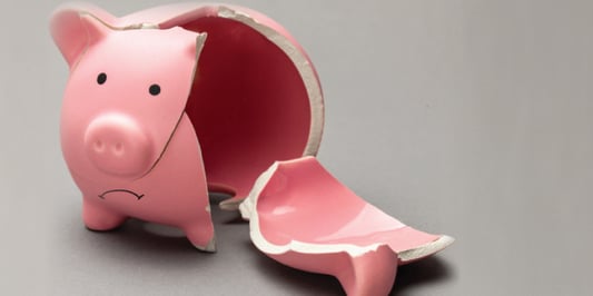 sad broken piggy bank