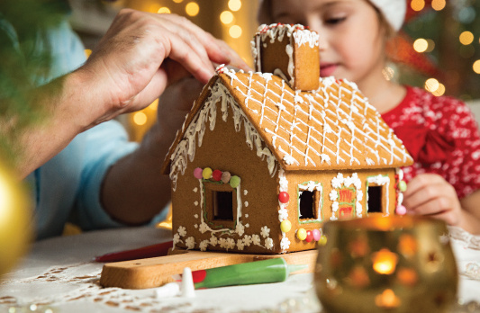 making a gingerbread house