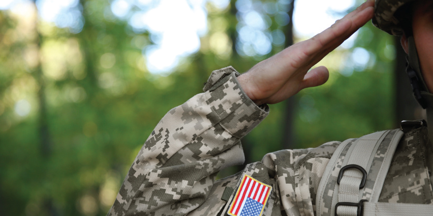 US soldier saluting 