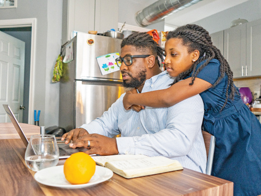 working at home with kids