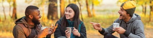 friends in fall happy