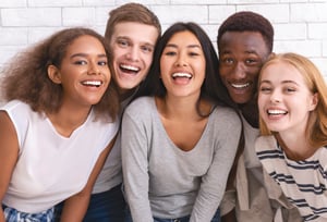 smiling high school teenagers