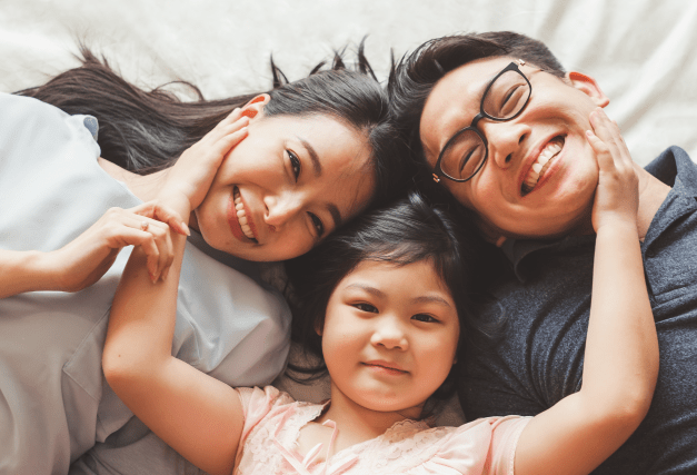 happy family at home