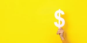 person holding money sign