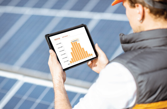 checking data of solar panels
