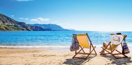 relaxing on a beach