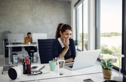 woman working in office