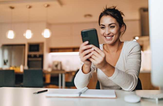 Happy Person on Phone