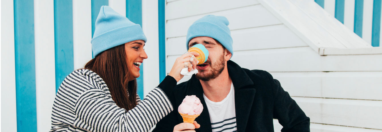 couple enjoying ice cream