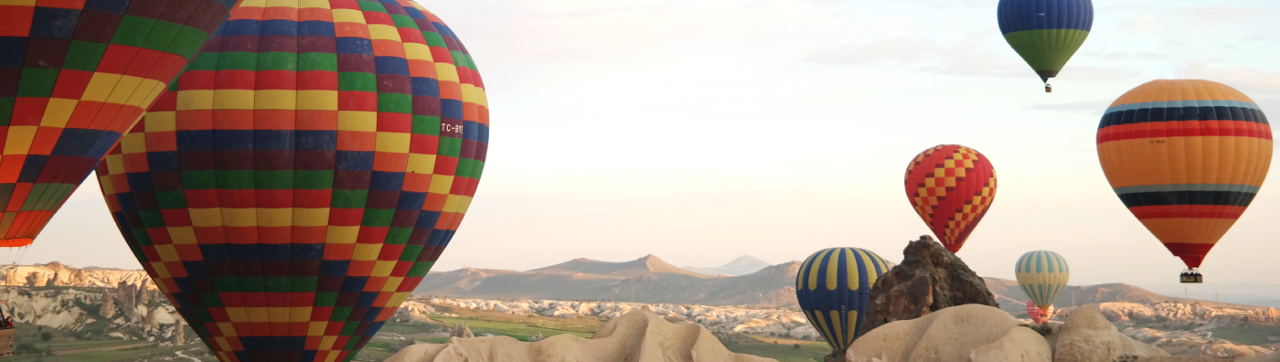 Hot air ballon rides on a vacation