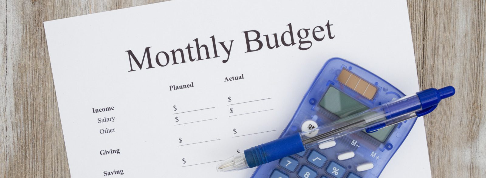 Monthly Budget sheet