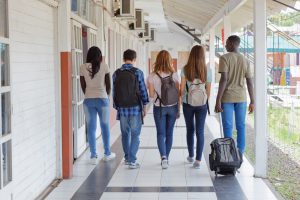 teens walking at school